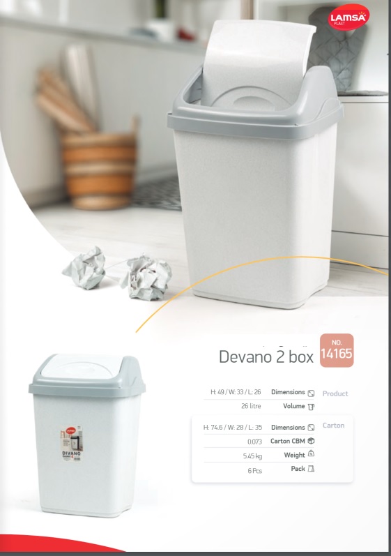 Divano Lamsa Plast Plastic Trash Bins With Lid, 10 Litre